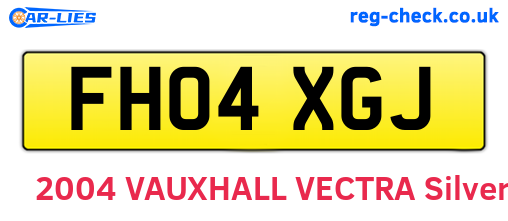 FH04XGJ are the vehicle registration plates.