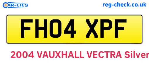 FH04XPF are the vehicle registration plates.
