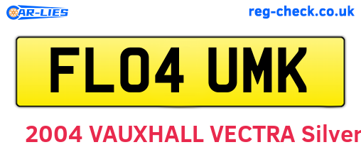 FL04UMK are the vehicle registration plates.