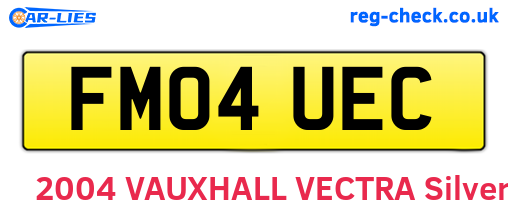 FM04UEC are the vehicle registration plates.