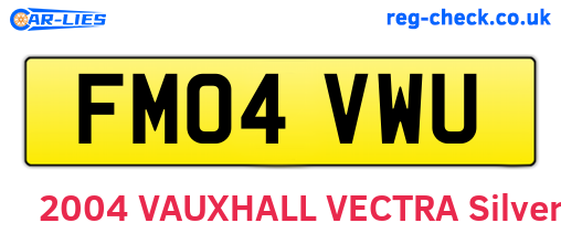 FM04VWU are the vehicle registration plates.