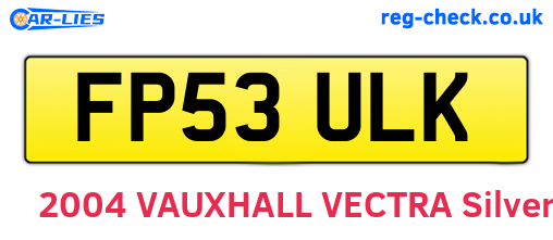 FP53ULK are the vehicle registration plates.
