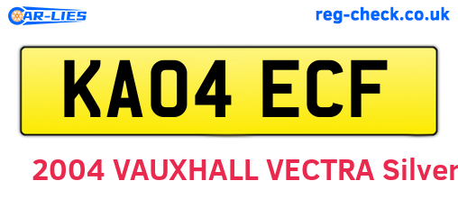 KA04ECF are the vehicle registration plates.