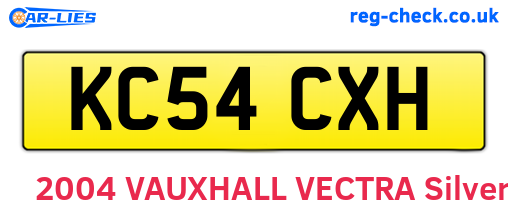 KC54CXH are the vehicle registration plates.