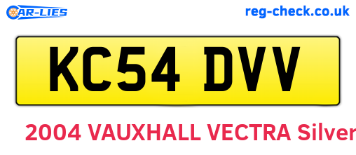KC54DVV are the vehicle registration plates.