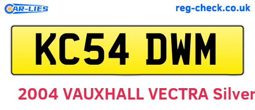 KC54DWM are the vehicle registration plates.