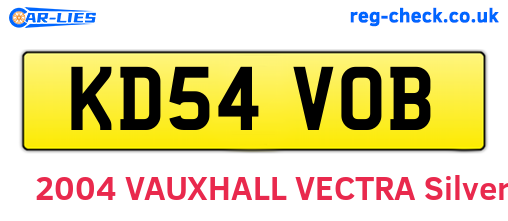 KD54VOB are the vehicle registration plates.
