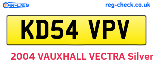 KD54VPV are the vehicle registration plates.