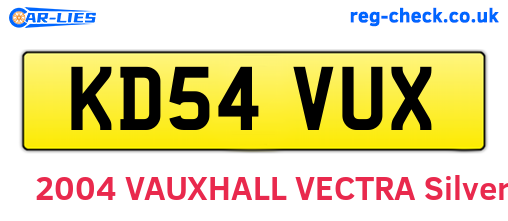 KD54VUX are the vehicle registration plates.