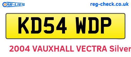 KD54WDP are the vehicle registration plates.