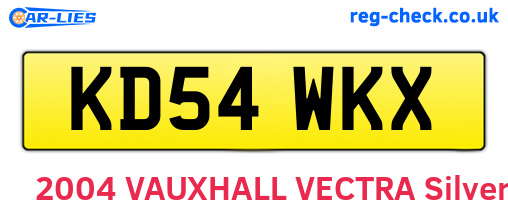 KD54WKX are the vehicle registration plates.