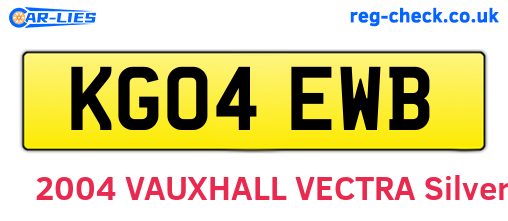 KG04EWB are the vehicle registration plates.