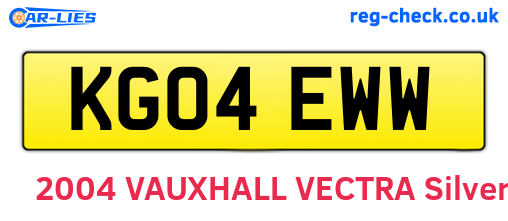 KG04EWW are the vehicle registration plates.