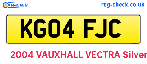 KG04FJC are the vehicle registration plates.