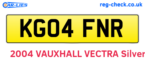 KG04FNR are the vehicle registration plates.