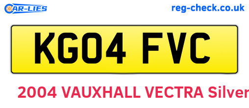 KG04FVC are the vehicle registration plates.
