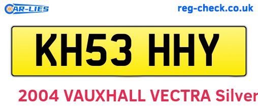 KH53HHY are the vehicle registration plates.