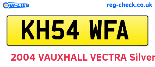 KH54WFA are the vehicle registration plates.
