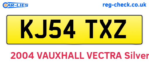 KJ54TXZ are the vehicle registration plates.
