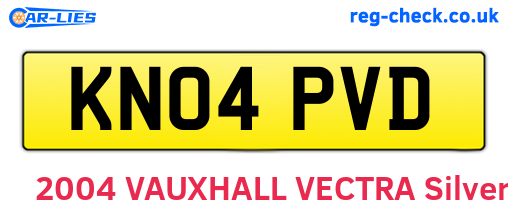 KN04PVD are the vehicle registration plates.