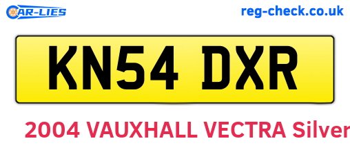 KN54DXR are the vehicle registration plates.