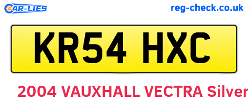 KR54HXC are the vehicle registration plates.