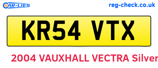 KR54VTX are the vehicle registration plates.