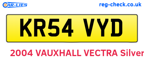 KR54VYD are the vehicle registration plates.
