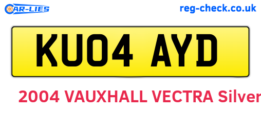 KU04AYD are the vehicle registration plates.