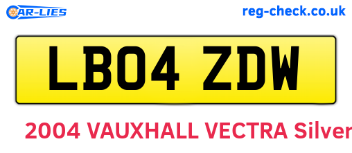 LB04ZDW are the vehicle registration plates.