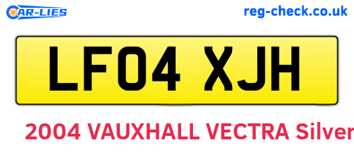 LF04XJH are the vehicle registration plates.