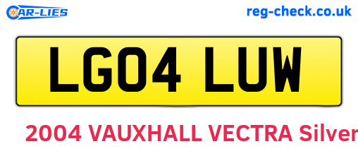 LG04LUW are the vehicle registration plates.