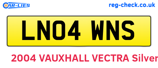LN04WNS are the vehicle registration plates.