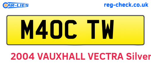 M40CTW are the vehicle registration plates.