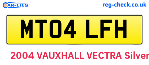 MT04LFH are the vehicle registration plates.