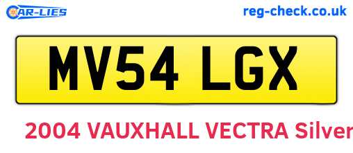 MV54LGX are the vehicle registration plates.