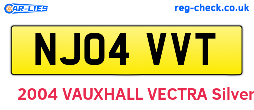 NJ04VVT are the vehicle registration plates.