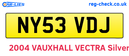 NY53VDJ are the vehicle registration plates.