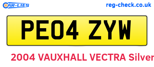 PE04ZYW are the vehicle registration plates.