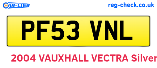 PF53VNL are the vehicle registration plates.