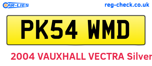 PK54WMD are the vehicle registration plates.