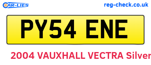 PY54ENE are the vehicle registration plates.
