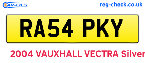 RA54PKY are the vehicle registration plates.