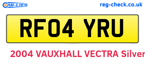 RF04YRU are the vehicle registration plates.