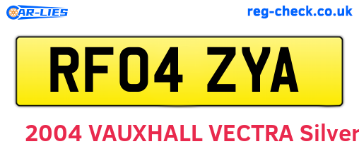 RF04ZYA are the vehicle registration plates.