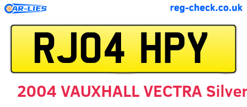 RJ04HPY are the vehicle registration plates.