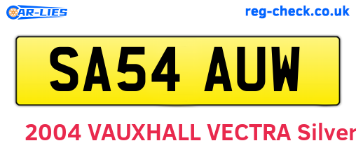 SA54AUW are the vehicle registration plates.