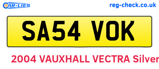 SA54VOK are the vehicle registration plates.