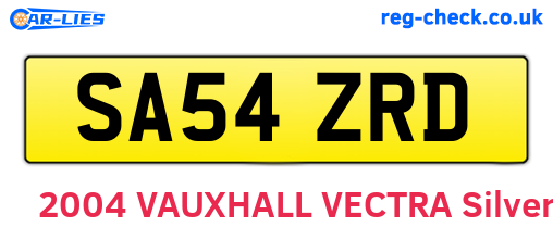 SA54ZRD are the vehicle registration plates.