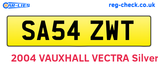 SA54ZWT are the vehicle registration plates.